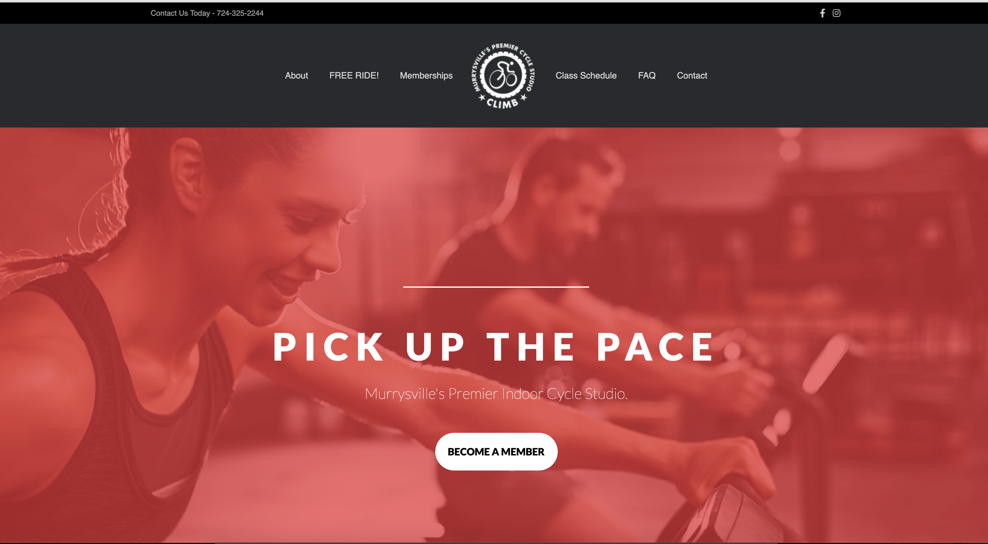 Climb Cycling Murrysville Reflex Website Design