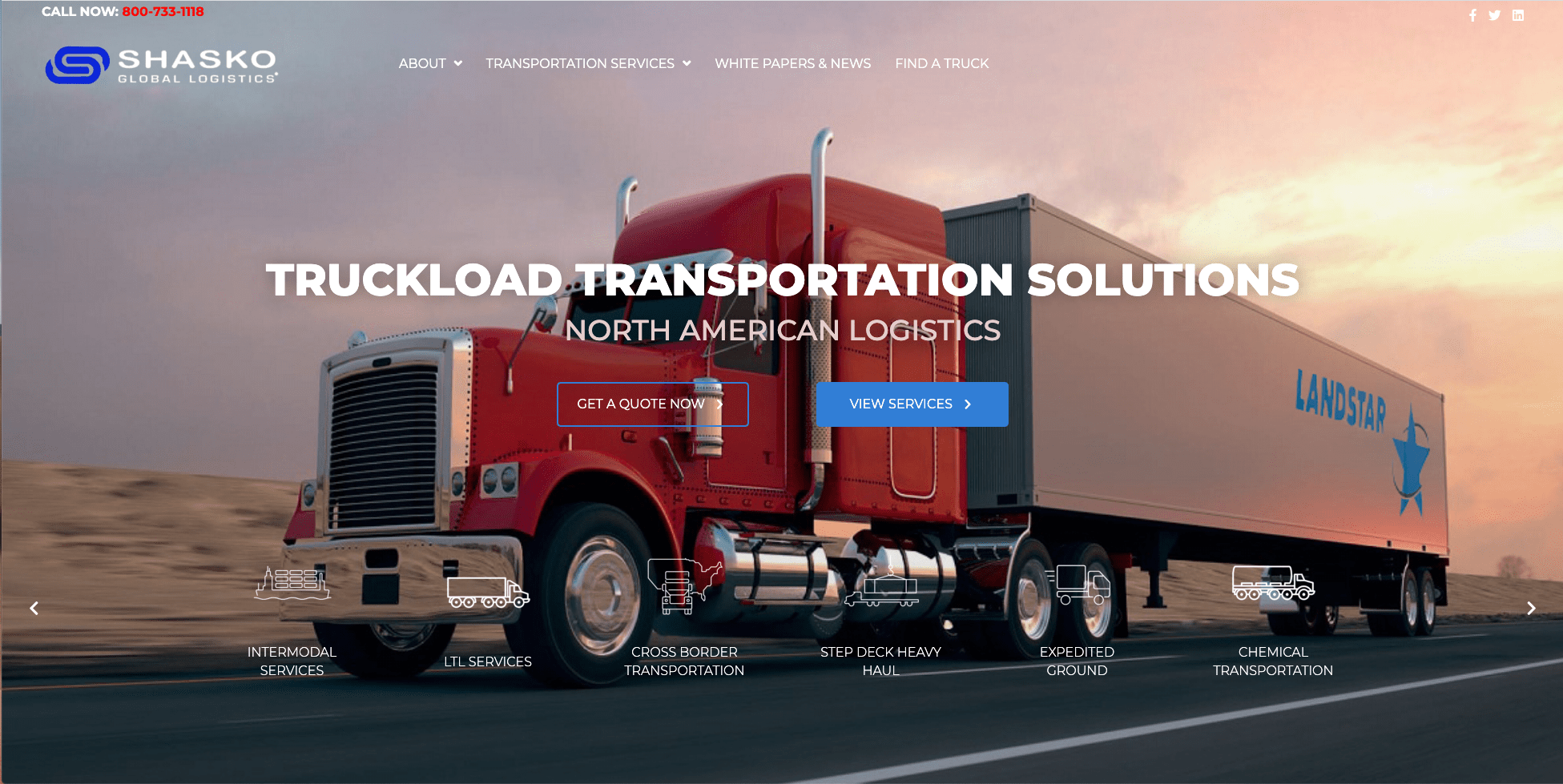 Shasko Global Logistics Website Design