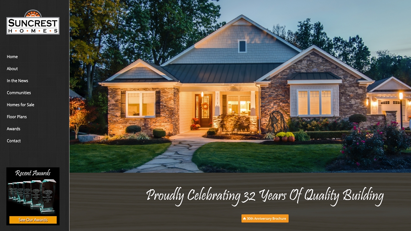 Suncrest Homes Website Design