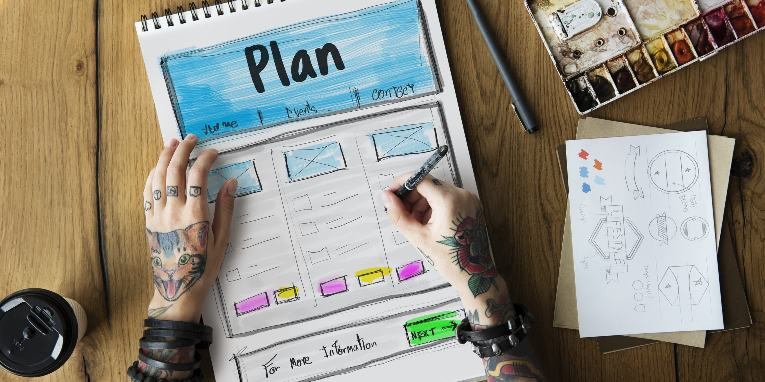 Creative Thinking Webpage Graphic Design Template